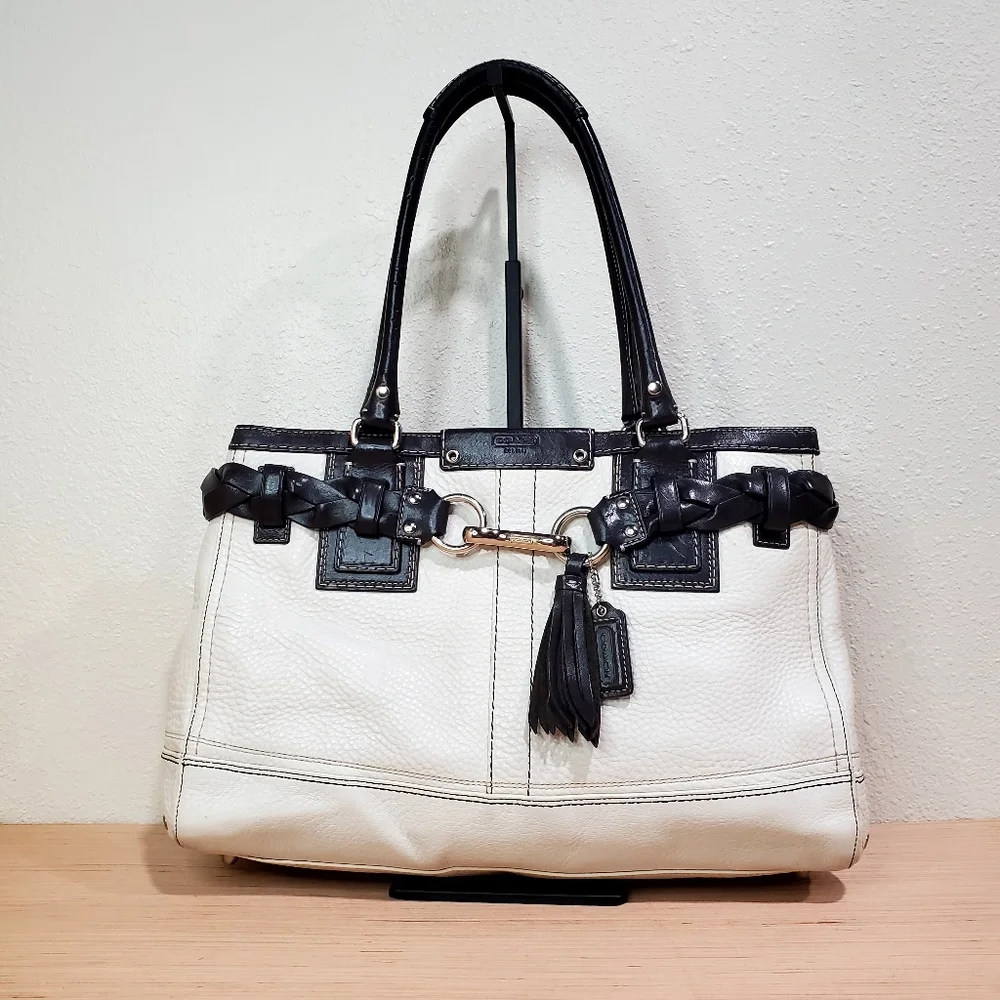 Coach Hamilton Beige | Handles, Belt & Trim Are Black